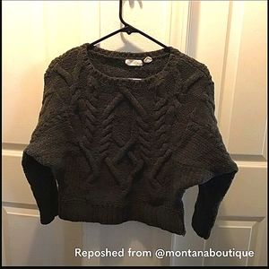 Anthropologie Sleeping On Snow cropped cozy sweater